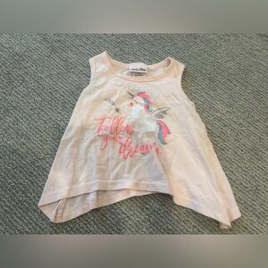 Little Lass Pink Unicorn Tank Top - Follow Your Dreams